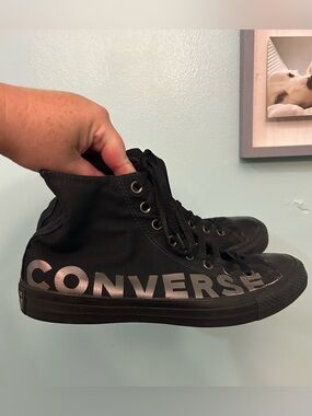 Converse Chuck Taylor All Star Hi Wordmark 2.0 Men's Shoes Black SZ 8.5 Gunmetal